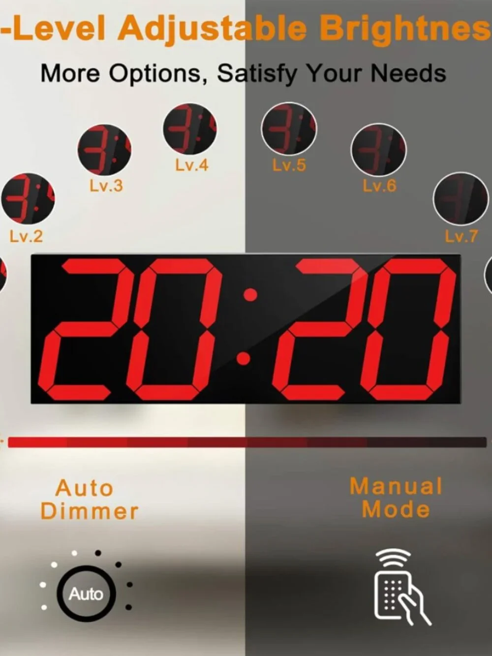 CHKOSDA Large LED Digital Wall Clock Remote Timer Temperature Display NIB
